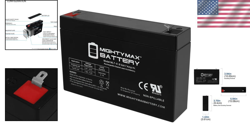 Compact 6V 7AH Shock-Resistant Battery for Children’s Ride-On Vehicles Magic Cars 1