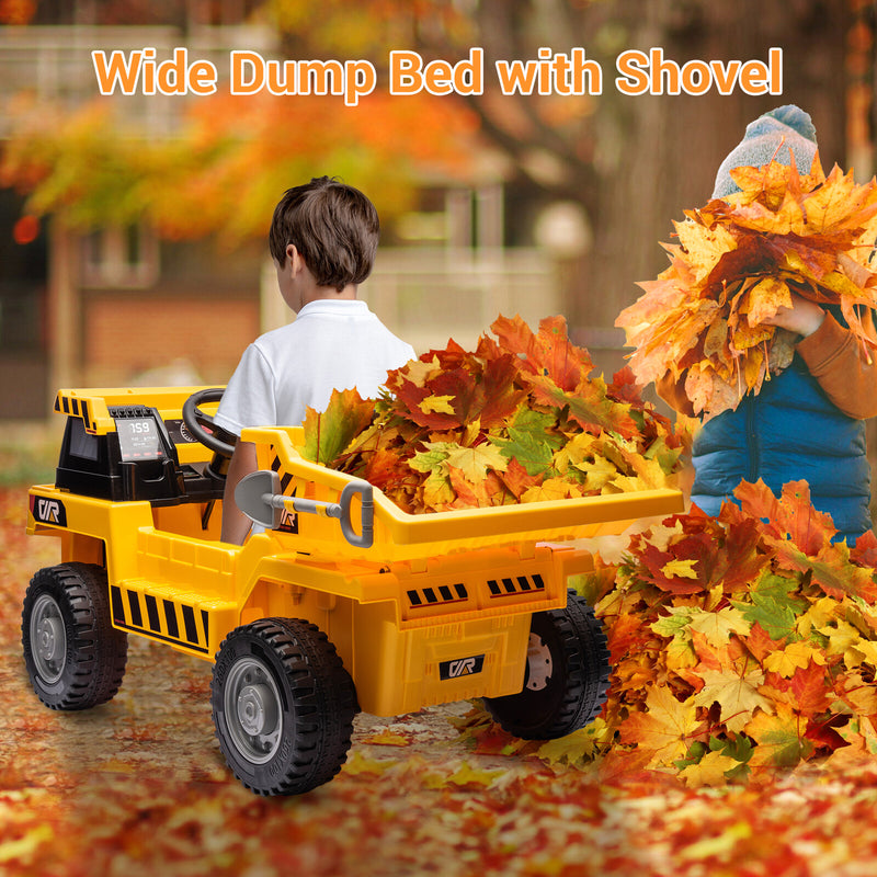 12V Electric Ride-On Construction Dumper Truck for Kids with Remote Control Toy Gift Magic Cars 8