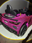 Pink Rhinestone Ride-On Car with Remote Control, Lights, USB, and Music Magic Cars 13