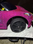Pink Rhinestone Ride-On Car with Remote Control, Lights, USB, and Music Magic Cars 15