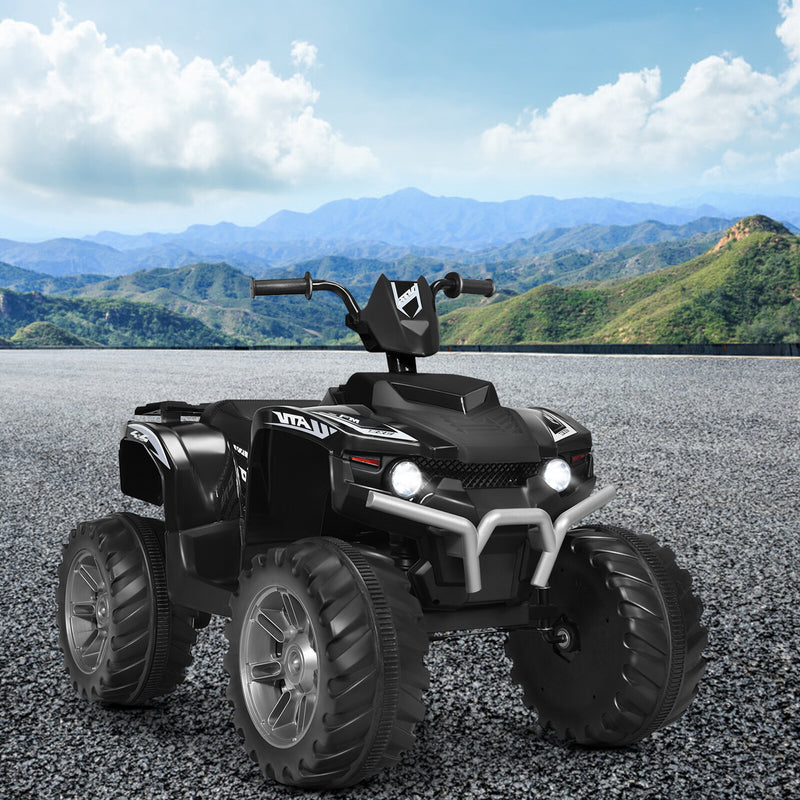 12V Kids 4-Wheeler ATV Quad Ride-On Car with LED Lights and Music, Black Magic Cars 2