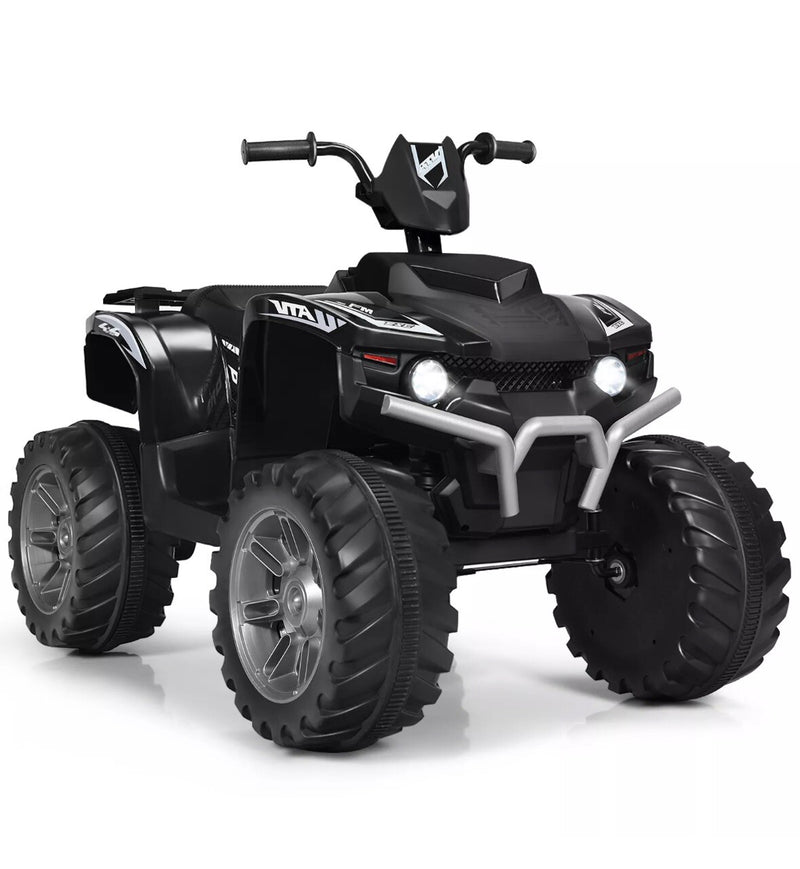 12V Kids 4-Wheeler ATV Quad Ride-On Car with LED Lights and Music, Black Magic Cars 1