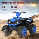 12V Kids 4-Wheel ATV Ride-On Car with LED Lights and Music, Navy Magic Cars 5