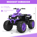 12V Kids 4-Wheeler ATV Ride-On Car with LED Lights and Music Purple Magic Cars 1