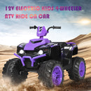 12V Kids 4-Wheeler ATV Ride-On Car with LED Lights and Music Purple Magic Cars 3