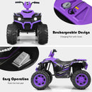 12V Kids 4-Wheeler ATV Ride-On Car with LED Lights and Music Purple Magic Cars 9