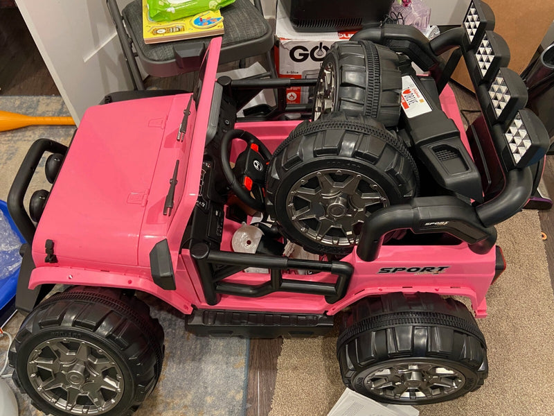 12V Kids Electric Ride-On RC Truck with 2-Seater and Built-In Storage Compartment Magic Cars 1