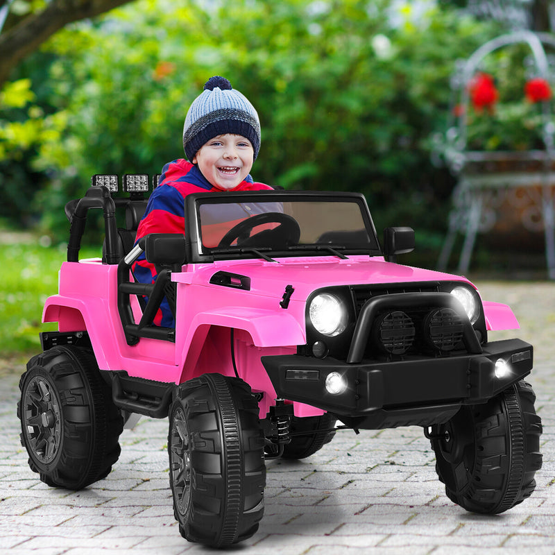 12V Kids Ride-On Truck Car with Remote Control, MP3, Music, and LED Lights in Pink Magic Cars 3