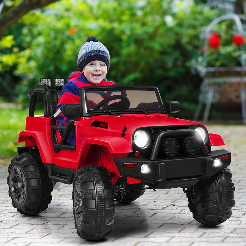12V Kids Ride-On Truck Car with Remote Control, MP3 Music, and LED Lights - Red Magic Cars 4