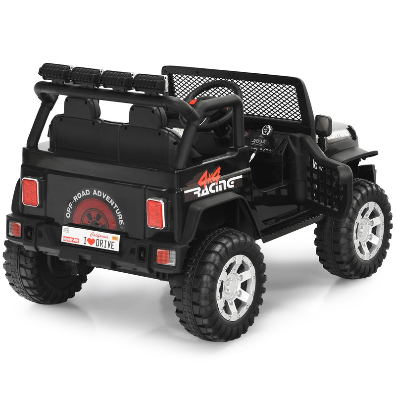 12V Kids Electric Ride-On Truck with Remote Control, Lights, and Music - Black Magic Cars 10