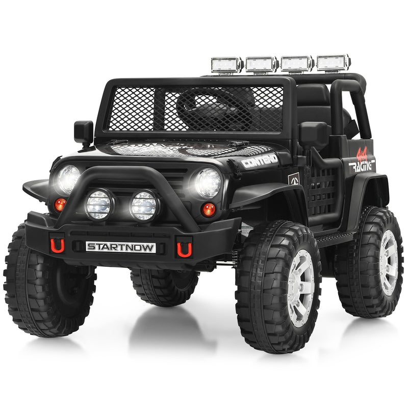 12V Kids Electric Ride-On Truck with Remote Control, Lights, and Music - Black Magic Cars Variant 0
