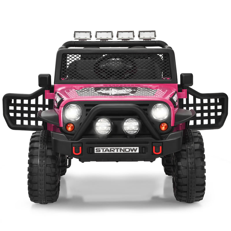 12V Kids Electric Ride-On Truck with Remote Control, Lights, and Music - Pink Magic Cars 10