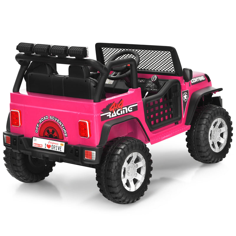 12V Kids Electric Ride-On Truck with Remote Control, Lights, and Music - Pink Magic Cars 11