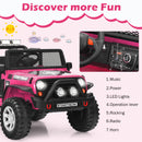 12V Kids Electric Ride-On Truck with Remote Control, Lights, and Music - Pink Magic Cars 7