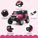 12V Kids Electric Ride-On Truck with Remote Control, Lights, and Music - Pink Magic Cars 9