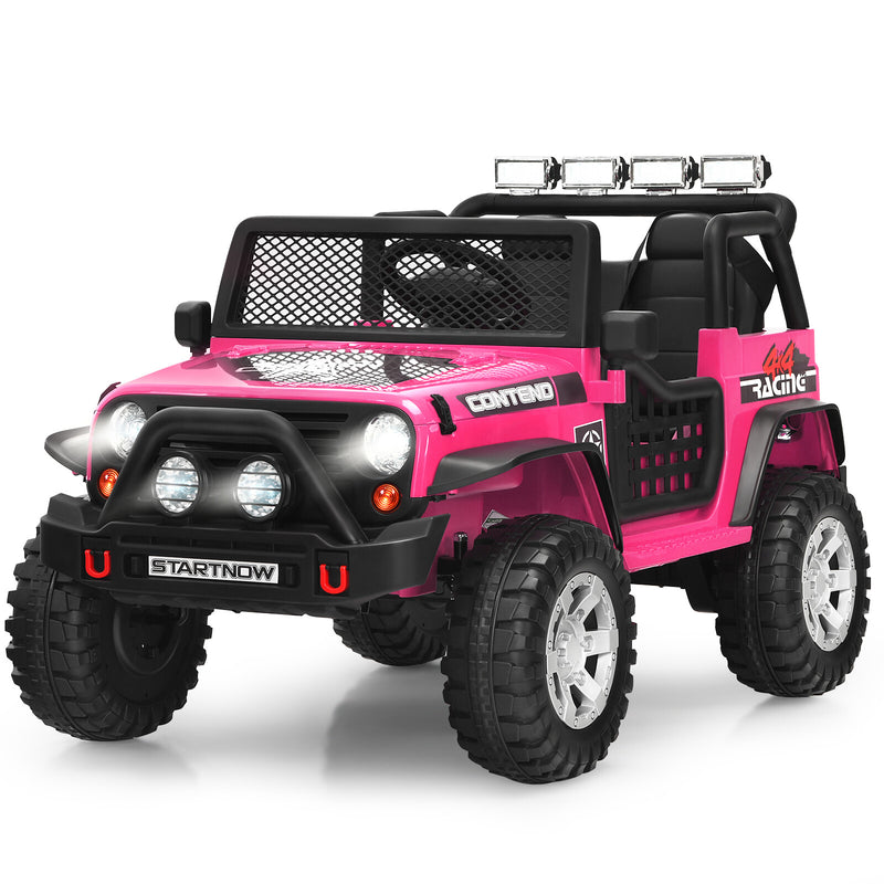 12V Kids Electric Ride-On Truck with Remote Control, Lights, and Music - Pink Magic Cars Variant 0