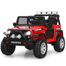 12V Kids Electric Ride-On Truck with Remote Control, Lights, and Music - Red Magic Cars 0