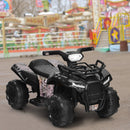 6V Kids Electric Ride-On ATV Quad Toy Car with LED Lights and MP3 Player Black Magic Cars 2