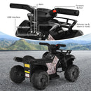 6V Kids Electric Ride-On ATV Quad Toy Car with LED Lights and MP3 Player Black Magic Cars 8