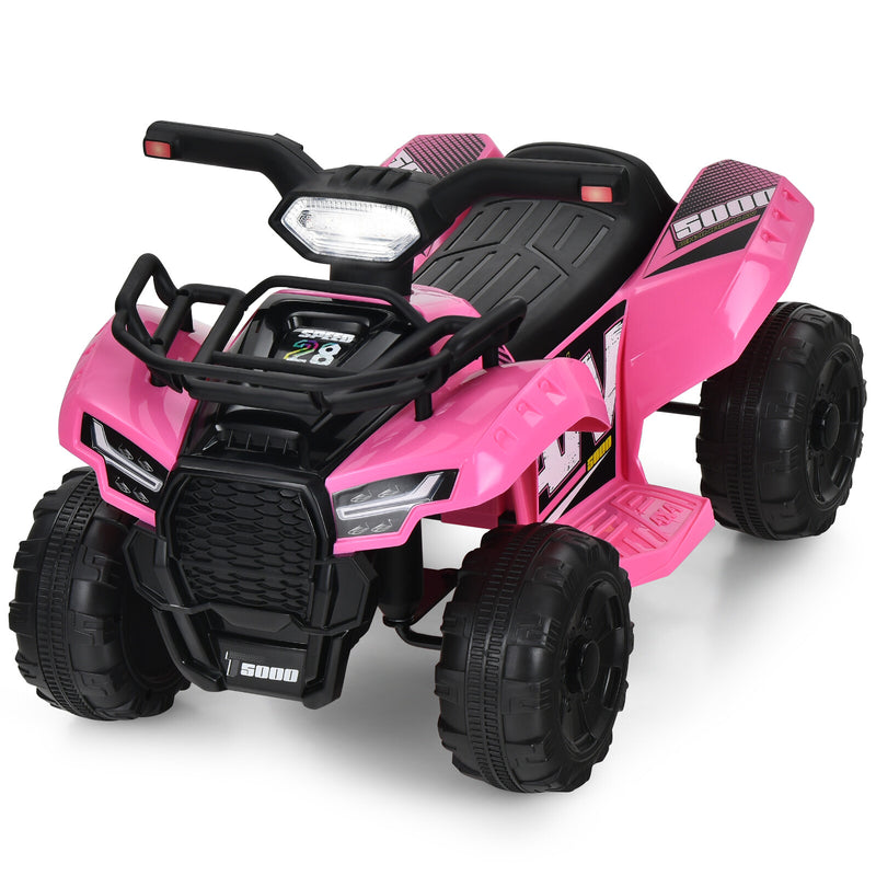 6V Electric Kids ATV Ride-On Quad Toy Car for Toddlers with LED Lights and MP3 Pink Magic Cars 11