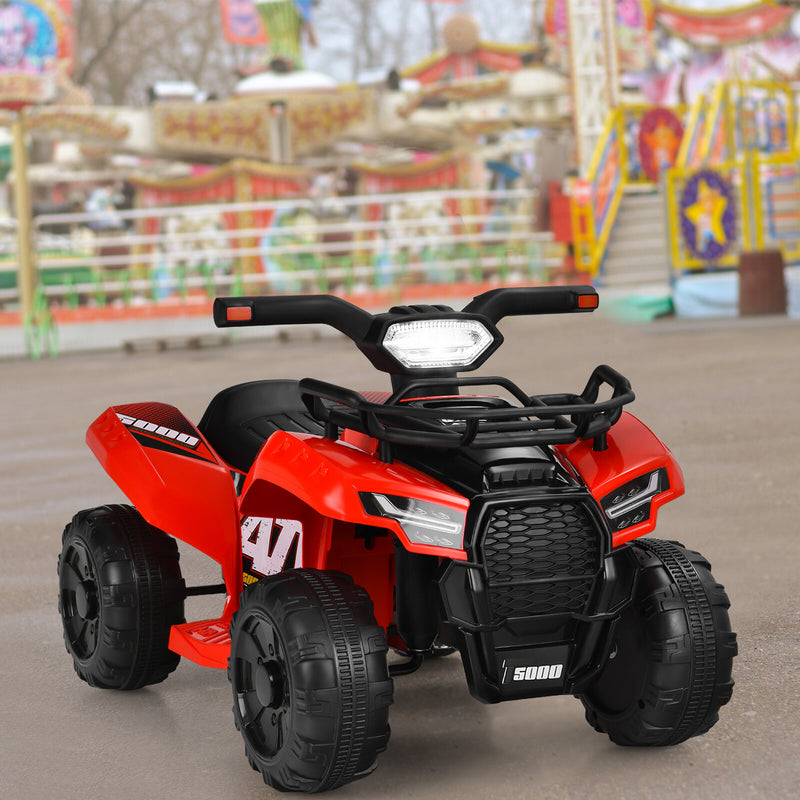 6V Electric Kids ATV Ride-On Quad Toy Car with LED Lights and MP3 Player, Red Magic Cars 2