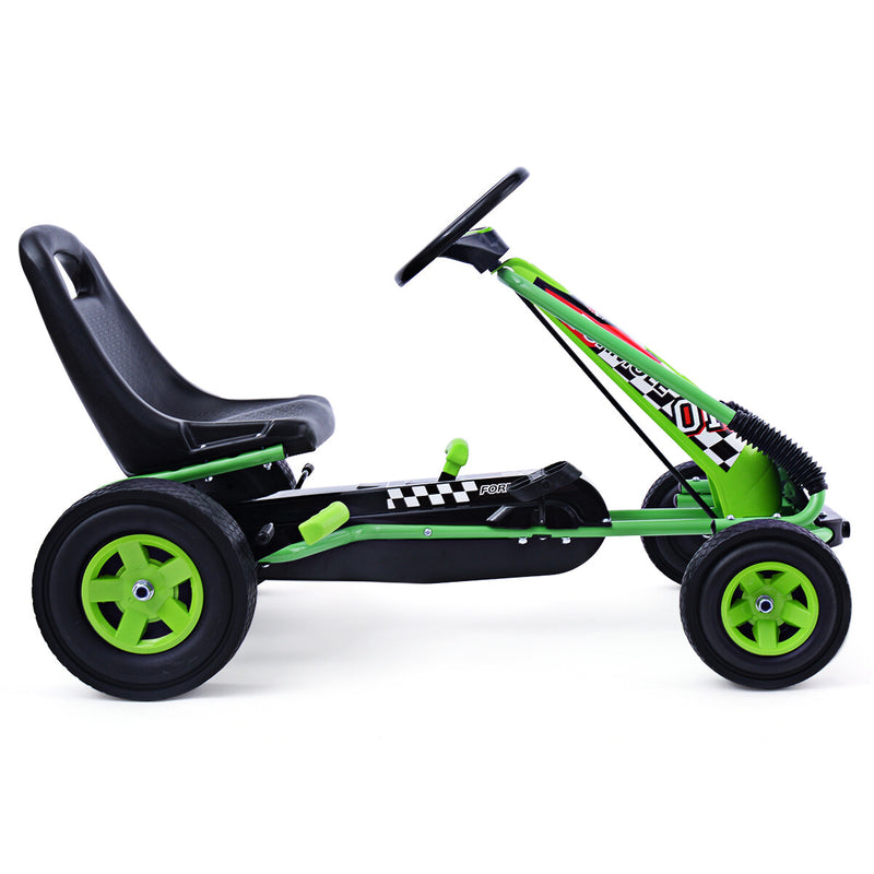4-Wheel Pedal-Powered Ride-On Kart for Kids with Adjustable Seat Green Magic Cars 10