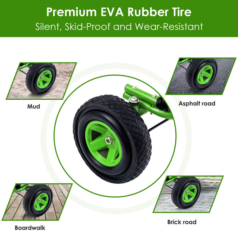 4-Wheel Pedal-Powered Ride-On Kart for Kids with Adjustable Seat Green Magic Cars 6