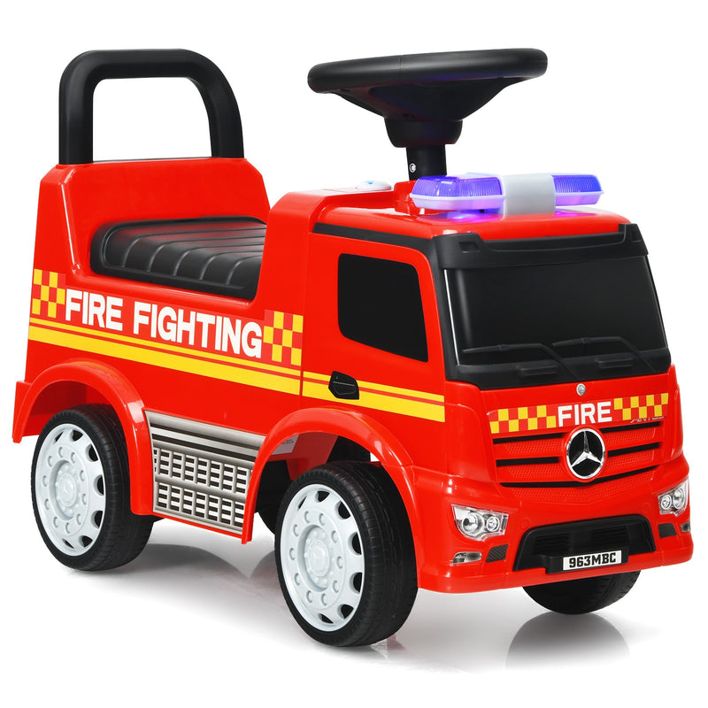 Kids Licensed Mercedes Benz Red Fire Engine Push and Ride-On Racer Toy Magic Cars 0