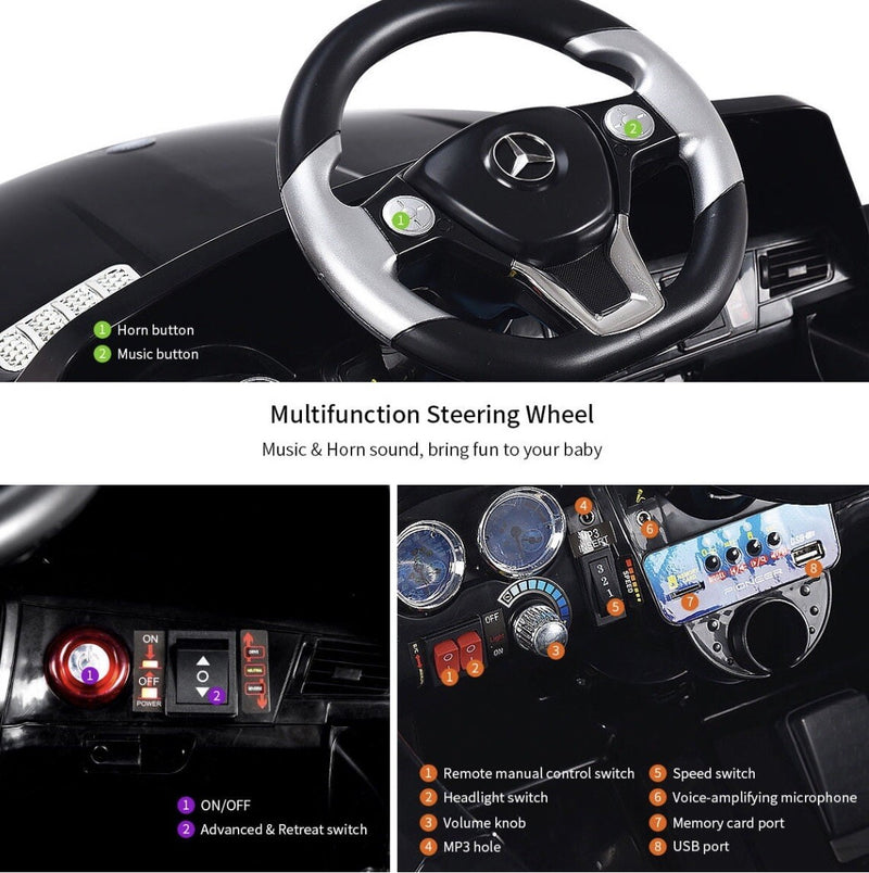6V Electric Ride-On Mercedes ML350 Car with Remote Control in Black Magic Cars 5