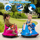 Costzon Blue 12V Ride-On Bumper Car for Kids with Dual Joystick Control Magic Cars 4