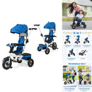 5-in-1 Blue Tricycle for Children Aged 1-5 with Collapsible Canopy Handle Magic Cars Variant 0