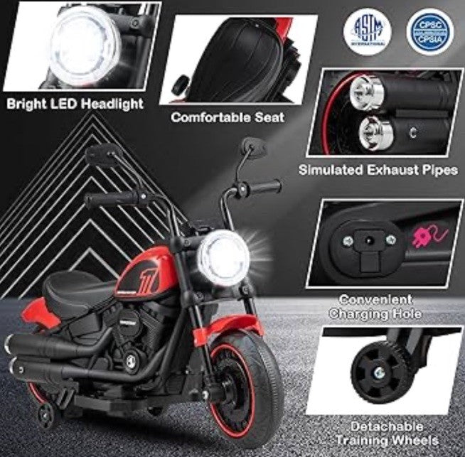 Toddler 6V Battery-Powered Electric Motorcycle with Detachable Features Magic Cars 5