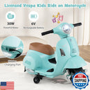 Toddler Licensed Vespa Ride-On Motorcycle with Training Wheels Magic Cars 2