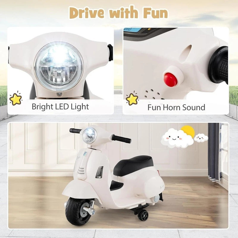 Licensed Vespa Ride-On Motorcycle for Toddlers with Training Wheels Magic Cars 4