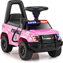 CPSIA Approved Pink Police Ride-On Car with Hidden Storage for Ages 1-3 Magic Cars 2