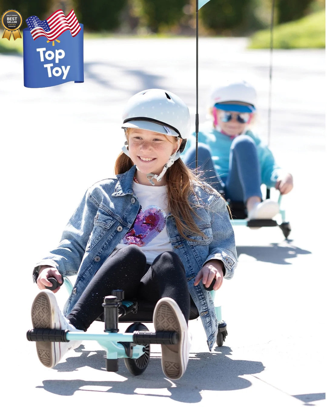 Kid-Powered Drifting Go-Kart Ride-On with Adjustable Frame