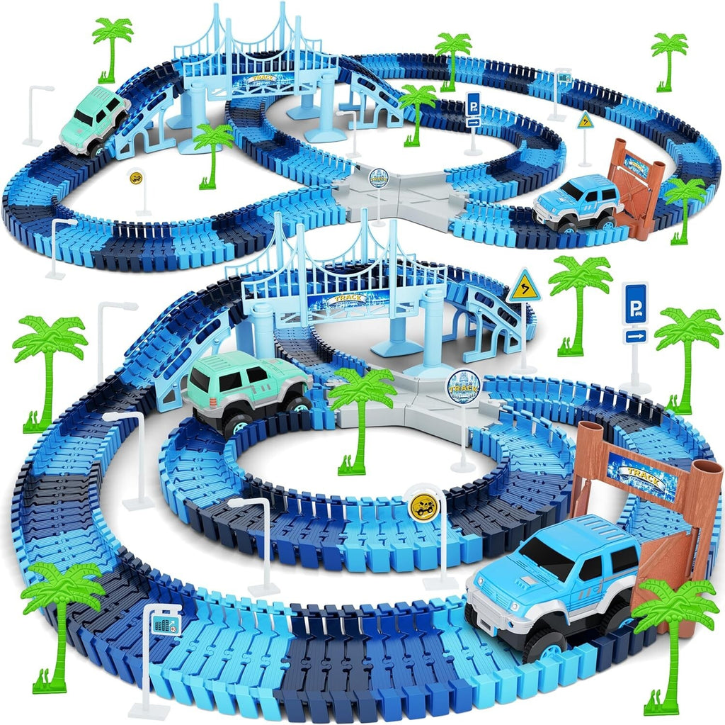 Creative Rides Cars 269-Piece Track Car Set with 2 Cars for Ages 3-6, Creative Building To