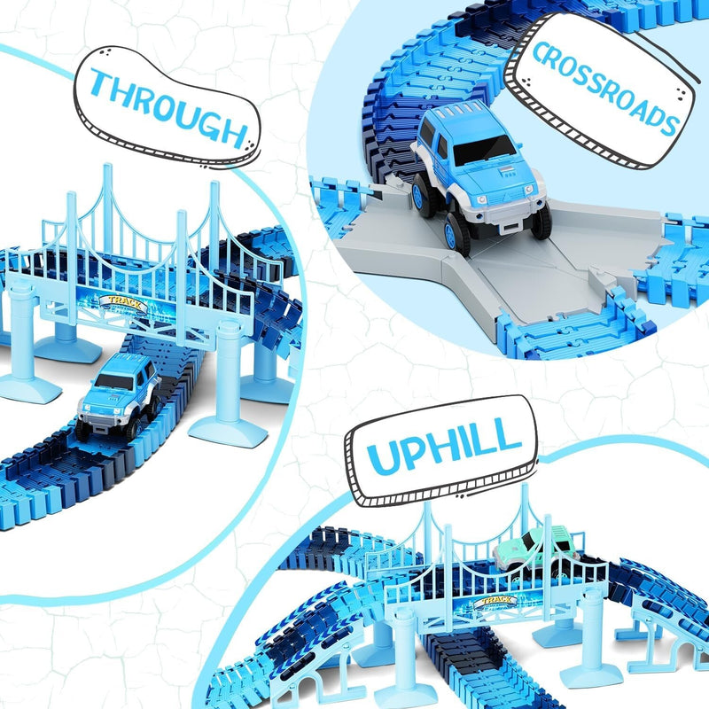 269-Piece Track Car Set with 2 Cars for Ages 3-6, Creative Building Toy Magic Cars 5