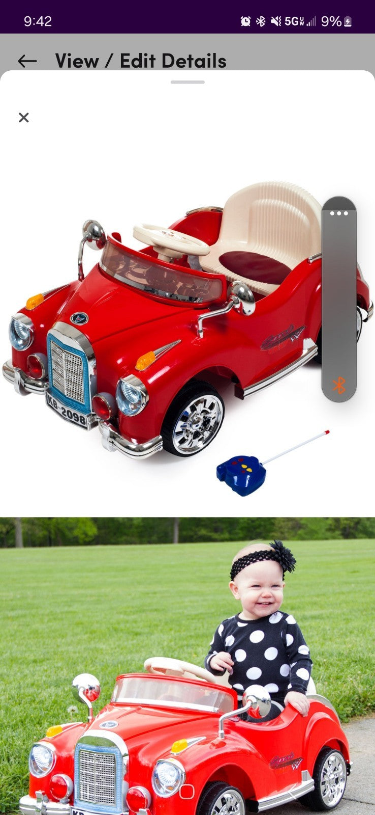 Battery-Powered Classic Coupe Ride-On Car with Remote Control for Kids Ages 2 to 4 Magic Cars 6