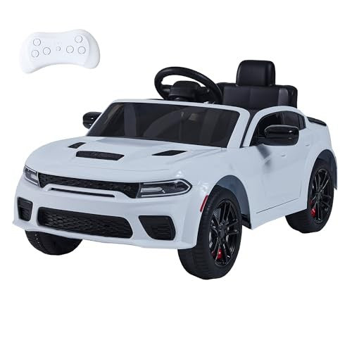 12V Kids Ride-On Car with Parental Remote Control White ZB918 Magic Cars 0