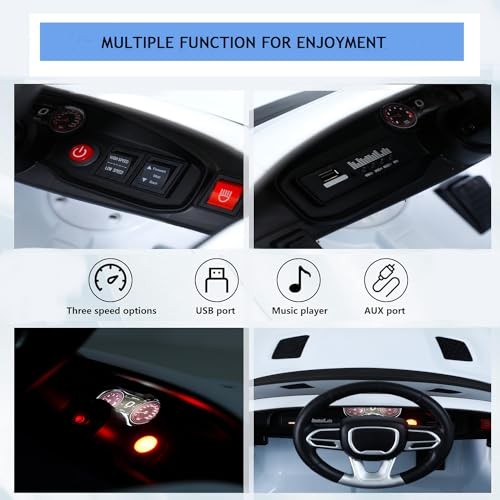 12V Kids Ride-On Car with Parental Remote Control White ZB918 Magic Cars 2