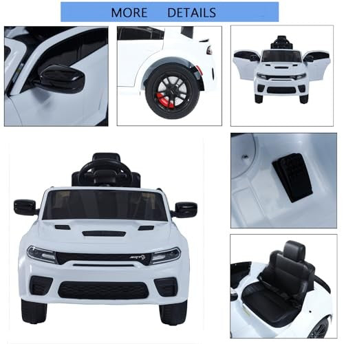 12V Kids Ride-On Car with Parental Remote Control White ZB918 Magic Cars 4