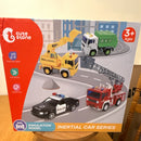 Push & Go Inertial Vehicle Collection: Police, Fire Truck, and Excavator Magic Cars Variant 0