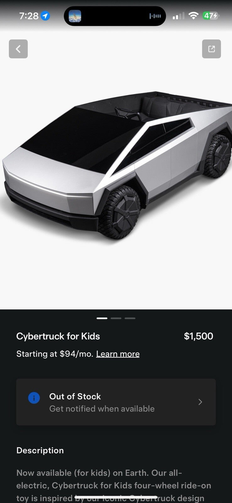 Electric Cybertruck Ride-On Toy for Kids Magic Cars 2