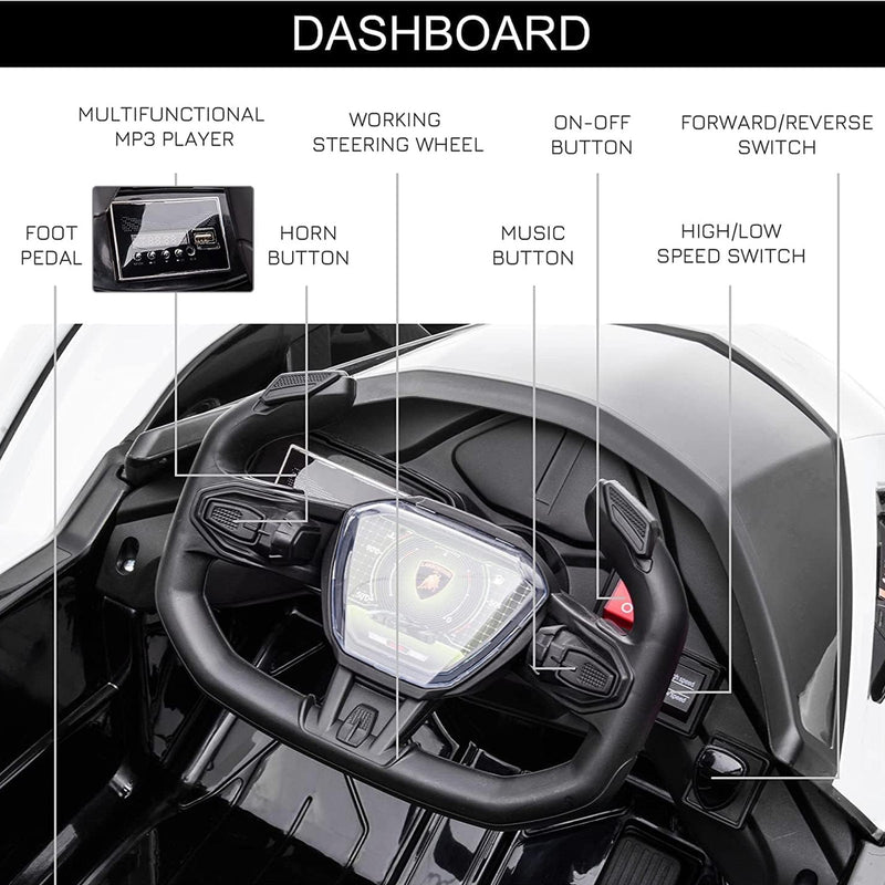 Pink Lamborghini Gran Turismo V12 Battery-Powered Ride-On Toy for Parts Magic Cars 10