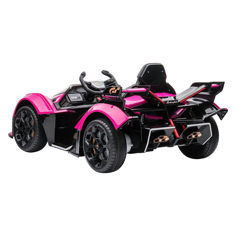 Pink Lamborghini Gran Turismo V12 Battery-Powered Ride-On Toy for Parts Magic Cars 3