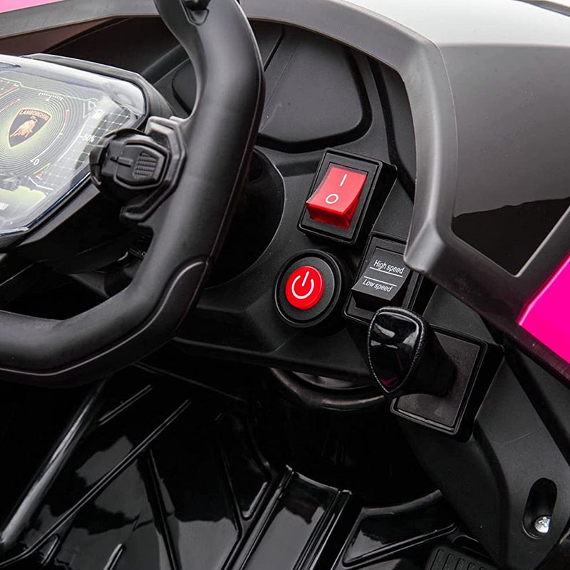Pink Lamborghini Gran Turismo V12 Battery-Powered Ride-On Toy for Parts Magic Cars 9