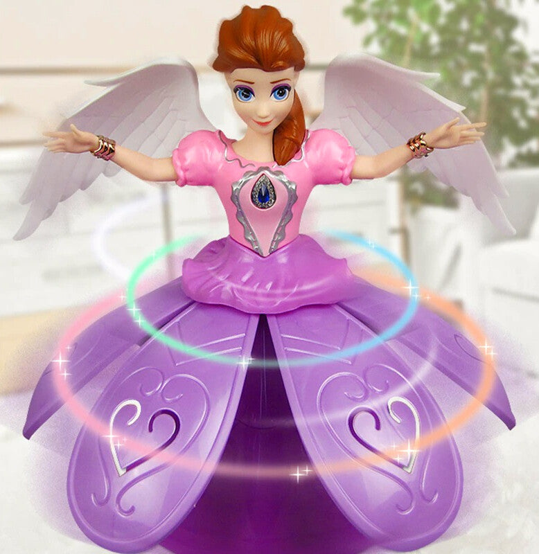 Dancing Angel Doll Robot Toy with Music, Lighting, and Rotating Features for Girls Magic Cars 2