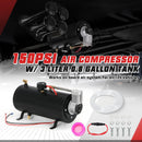 12V 150 PSI Air Compressor Pump with 3-Liter 0.8 Gallon Tank for Trailers Magic Cars 1