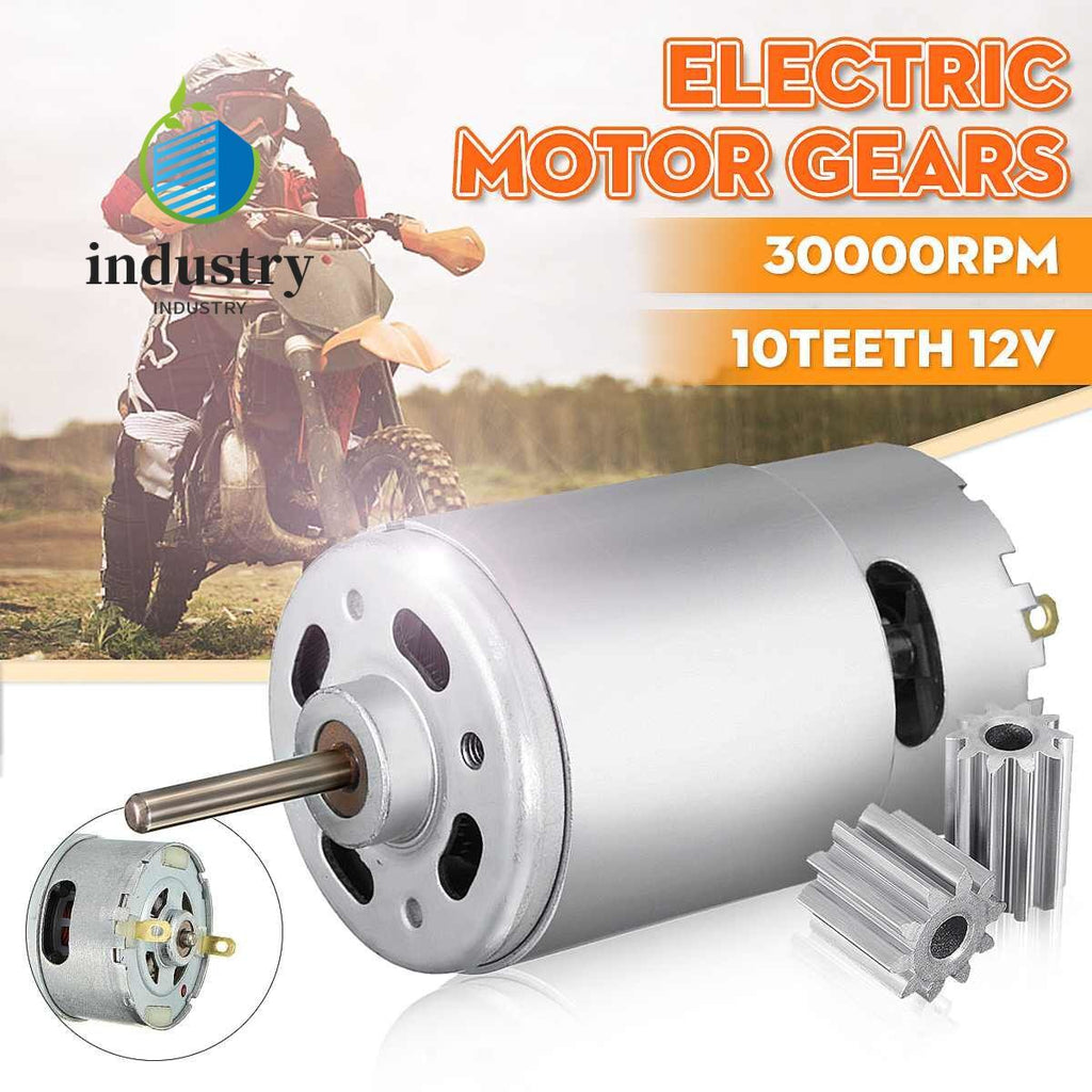 12V DC RS550 Motor 30000 RPM with 10 Teeth Gearbox for RC Electric Rid
